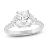 Thumbnail Image 1 of Oval-Cut & Half Moon-Shaped Lab-Created Diamond Three-Stone Engagement Ring 3 ct tw 14K White Gold