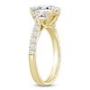 Thumbnail Image 1 of Oval-Cut & Half Moon-Shaped Lab-Created Diamond Three-Stone Engagement Ring 3 ct tw 14K Yellow Gold