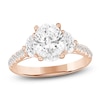 Thumbnail Image 1 of Oval-Cut & Half Moon-Shaped Lab-Created Diamond Three-Stone Engagement Ring 3 ct tw 14K Rose Gold