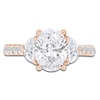 Thumbnail Image 3 of Oval-Cut & Half Moon-Shaped Lab-Created Diamond Three-Stone Engagement Ring 3 ct tw 14K Rose Gold