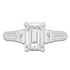 Thumbnail Image 3 of Emerald-Cut & Trapezoid-Cut Lab-Created Diamond Three-Stone Engagement Ring 3 ct tw 14K White Gold