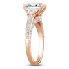 Thumbnail Image 2 of Emerald-Cut & Trapezoid-Cut Lab-Created Diamond Three-Stone Engagement Ring 3 ct tw 14K Rose Gold