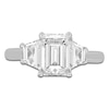 Thumbnail Image 3 of Emerald-Cut & Trapezoid-Cut Lab-Created Diamond Three-Stone Engagement Ring 2-3/4 ct tw 14K White Gold