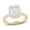 Thumbnail Image 0 of Emerald-Cut Lab-Created Diamond Halo Engagement Ring 4 ct tw 14K Yellow Gold