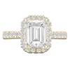 Thumbnail Image 2 of Emerald-Cut Lab-Created Diamond Halo Engagement Ring 4 ct tw 14K Yellow Gold