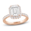 Thumbnail Image 0 of Emerald-Cut Lab-Created Diamond Halo Engagement Ring 4 ct tw 14K Rose Gold