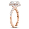 Thumbnail Image 1 of Emerald-Cut Lab-Created Diamond Halo Engagement Ring 4 ct tw 14K Rose Gold