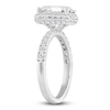 Thumbnail Image 1 of Emerald-Cut Lab-Created Diamond Halo Engagement Ring 4 ct tw 14K White Gold