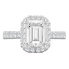 Thumbnail Image 2 of Emerald-Cut Lab-Created Diamond Halo Engagement Ring 4 ct tw 14K White Gold