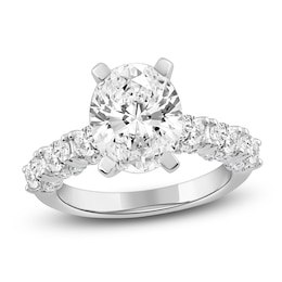 Oval-Cut Lab-Created Diamond Engagement Ring 4-1/2 ct tw 14K White Gold