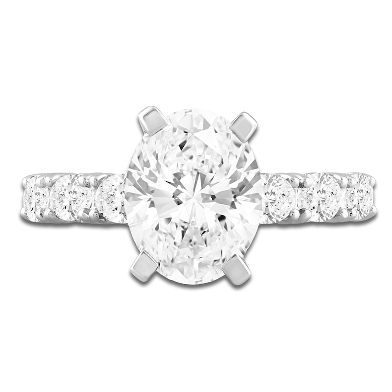 Oval-Cut Lab-Created Diamond Engagement Ring 4-1/2 ct tw 14K White Gold