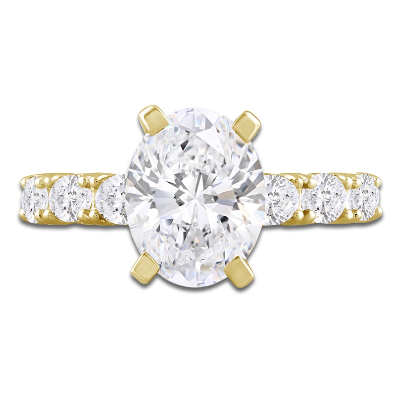 Oval-Cut Lab-Created Diamond Engagement Ring 4-1/2 ct tw 14K Yellow Gold