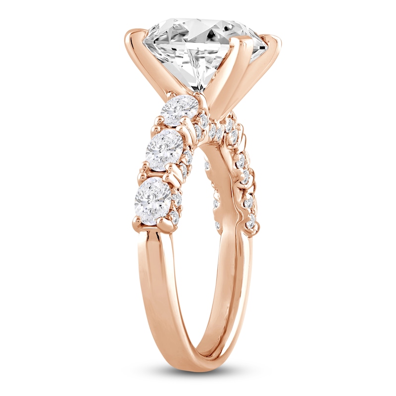 Oval-Cut Lab-Created Diamond Engagement Ring 4-1/2 ct tw 14K Rose Gold