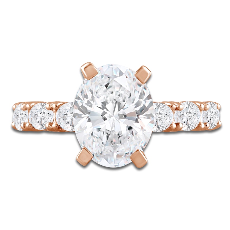 Oval-Cut Lab-Created Diamond Engagement Ring 4-1/2 ct tw 14K Rose Gold