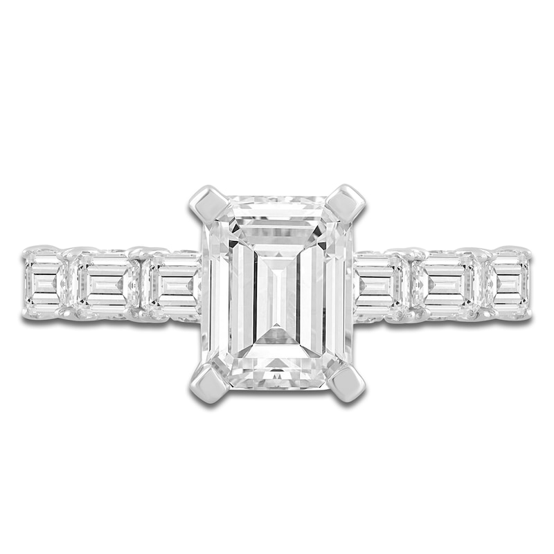 Emerald-Cut Lab-Created Diamond Engagement Ring 4-1/2 ct tw 14K White Gold