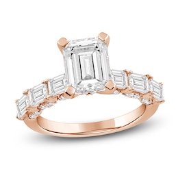 Emerald-Cut Lab-Created Diamond Engagement Ring 4-1/2 ct tw 14K Rose Gold