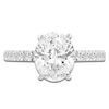 Thumbnail Image 3 of Oval-Cut Lab-Created Diamond Hidden Halo Engagement Ring 2-1/2 ct tw 14K White Gold