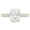 Thumbnail Image 3 of Oval-Cut Lab-Created Diamond Hidden Halo Engagement Ring 2-1/2 ct tw 14K Yellow Gold