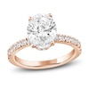 Thumbnail Image 1 of Oval-Cut Lab-Created Diamond Hidden Halo Engagement Ring 2-1/2 ct tw 14K Rose Gold