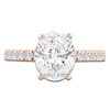 Thumbnail Image 3 of Oval-Cut Lab-Created Diamond Hidden Halo Engagement Ring 2-1/2 ct tw 14K Rose Gold