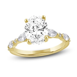 Oval-Cut Lab-Created Diamond Engagement Ring 2-1/2 ct tw 14K Yellow Gold