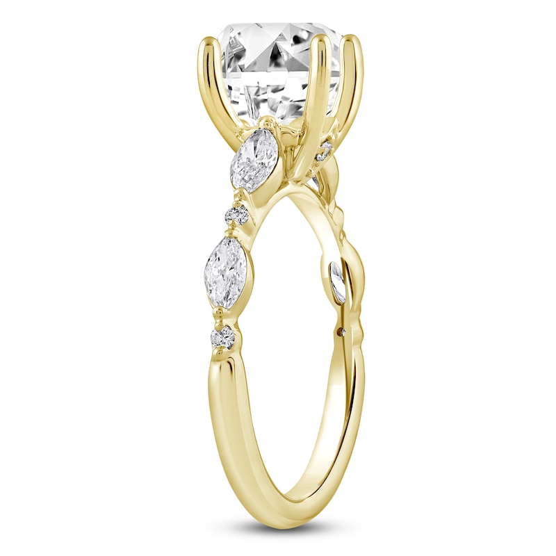 Main Image 2 of Oval-Cut Lab-Created Diamond Engagement Ring 2-1/2 ct tw 14K Yellow Gold