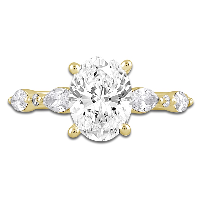 Main Image 3 of Oval-Cut Lab-Created Diamond Engagement Ring 2-1/2 ct tw 14K Yellow Gold