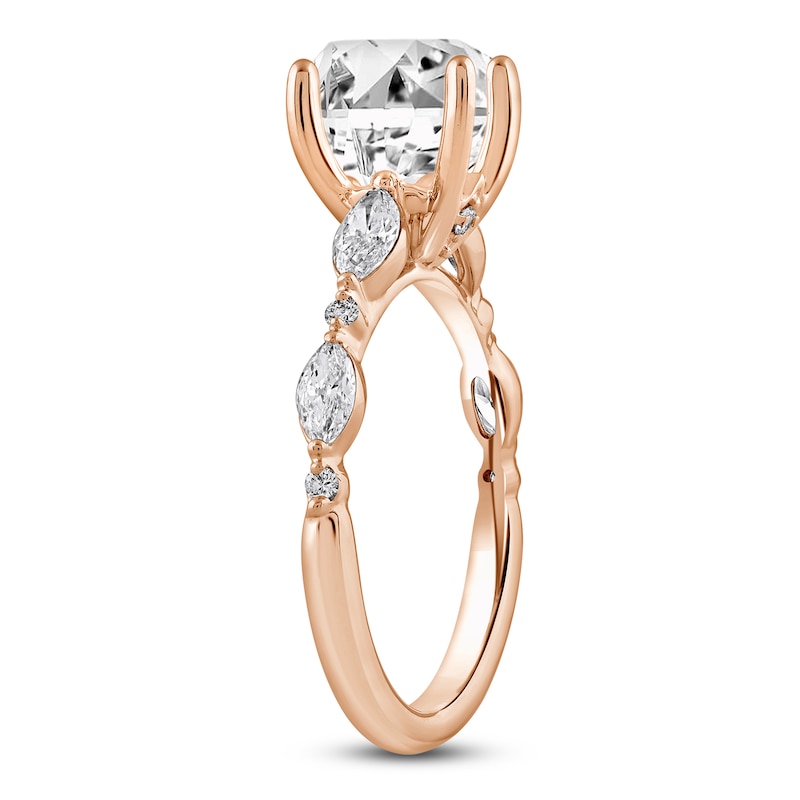 Main Image 2 of Oval-Cut Lab-Created Diamond Engagement Ring 2-1/2 ct tw 14K Rose Gold