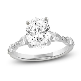 Oval-Cut Lab-Created Diamond Engagement Ring 2-1/2 ct tw 14K White Gold