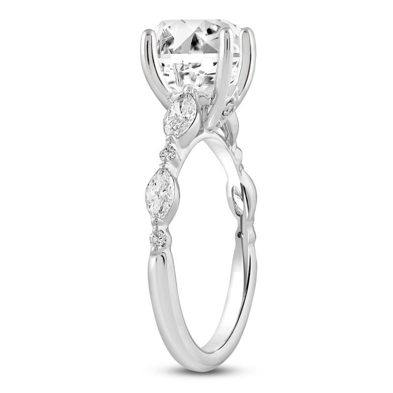 Main Image 2 of Oval-Cut Lab-Created Diamond Engagement Ring 2-1/2 ct tw 14K White Gold