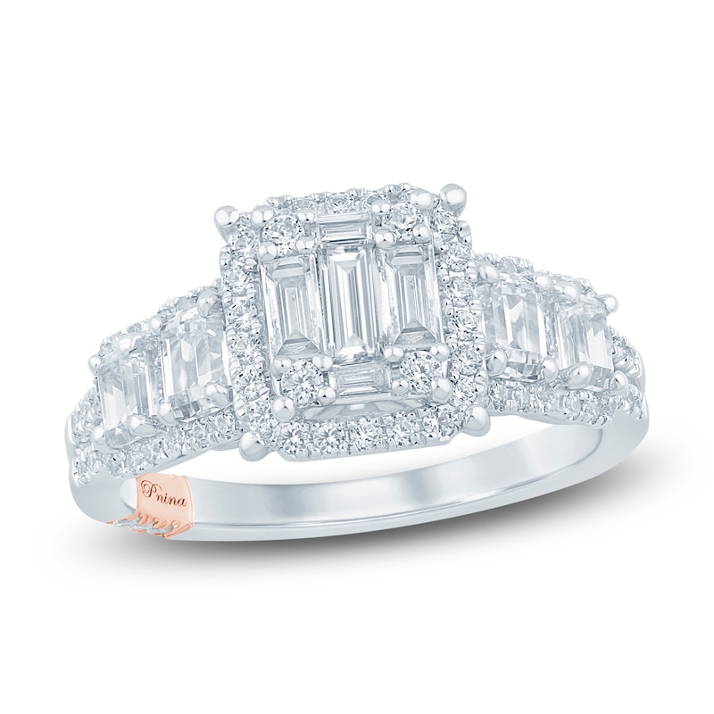 Pnina Tornai Baguette & Round-Cut Multi-Diamond Engagement Ring 1-3/8 ct tw 14K White Gold