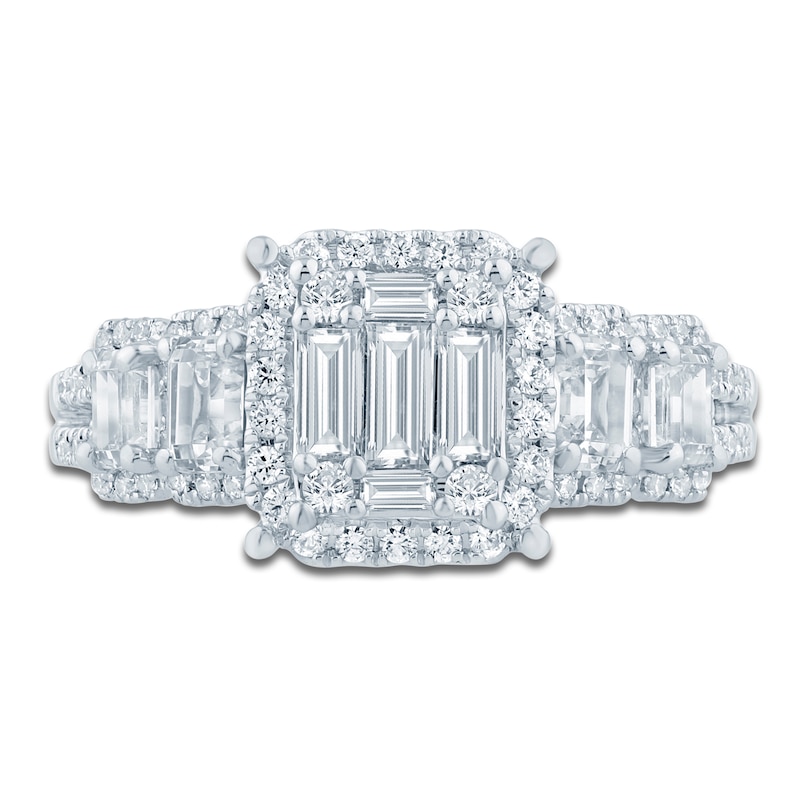 Pnina Tornai Baguette & Round-Cut Multi-Diamond Engagement Ring 1-3/8 ct tw 14K White Gold