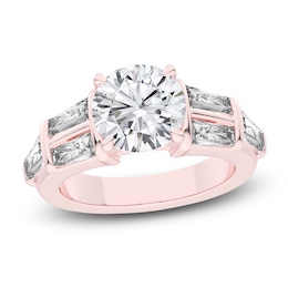 Lab-Created Round-Cut Diamond Engagement Ring 4-1/2 ct tw 14K Rose Gold