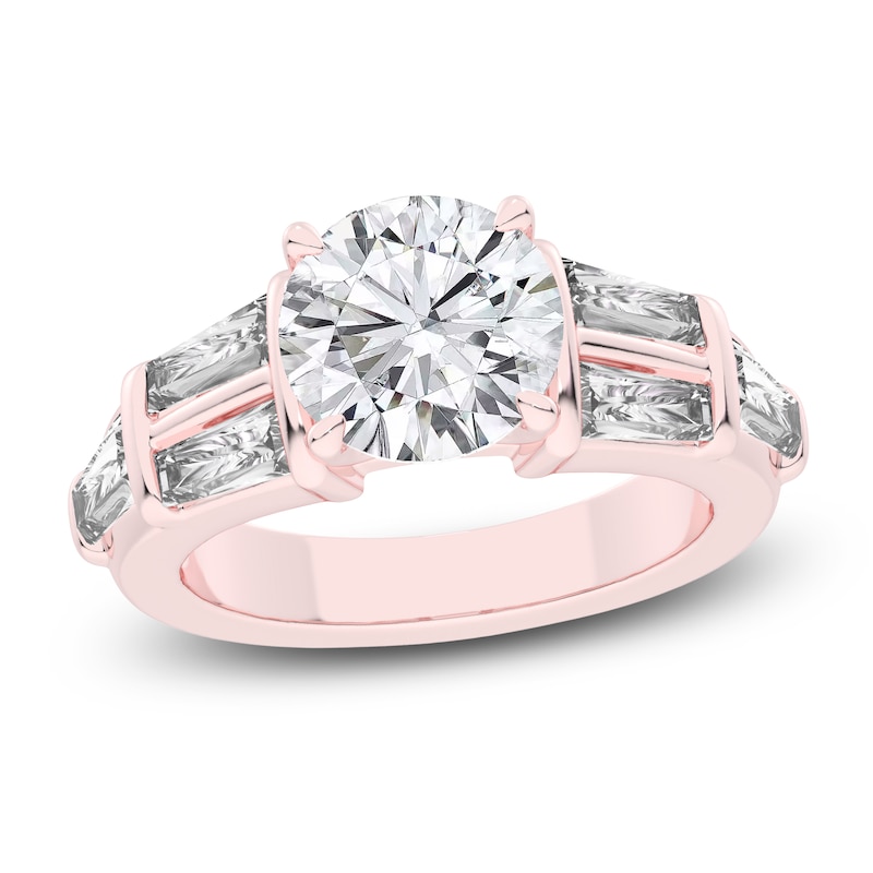 Lab-Created Round-Cut Diamond Engagement Ring 4-1/2 ct tw 14K Rose Gold