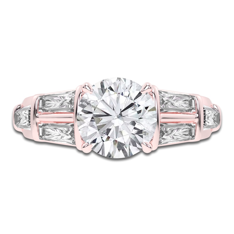 Lab-Created Round-Cut Diamond Engagement Ring 4-1/2 ct tw 14K Rose Gold