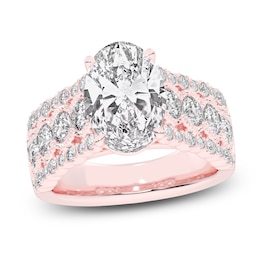 Created By Jared Studio Lab-Created Oval-Cut Diamond Engagement Ring 4-3/4 ct tw 14K Rose Gold