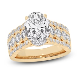 Created By Jared Studio Lab-Created Oval-Cut Diamond Engagement Ring 4-3/4 ct tw 14K Yellow Gold