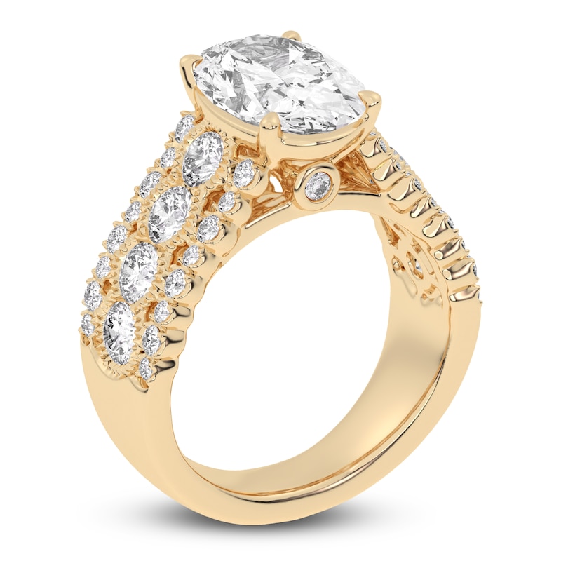 Main Image 2 of Created By Jared Studio Lab-Created Oval-Cut Diamond Engagement Ring 4-3/4 ct tw 14K Yellow Gold