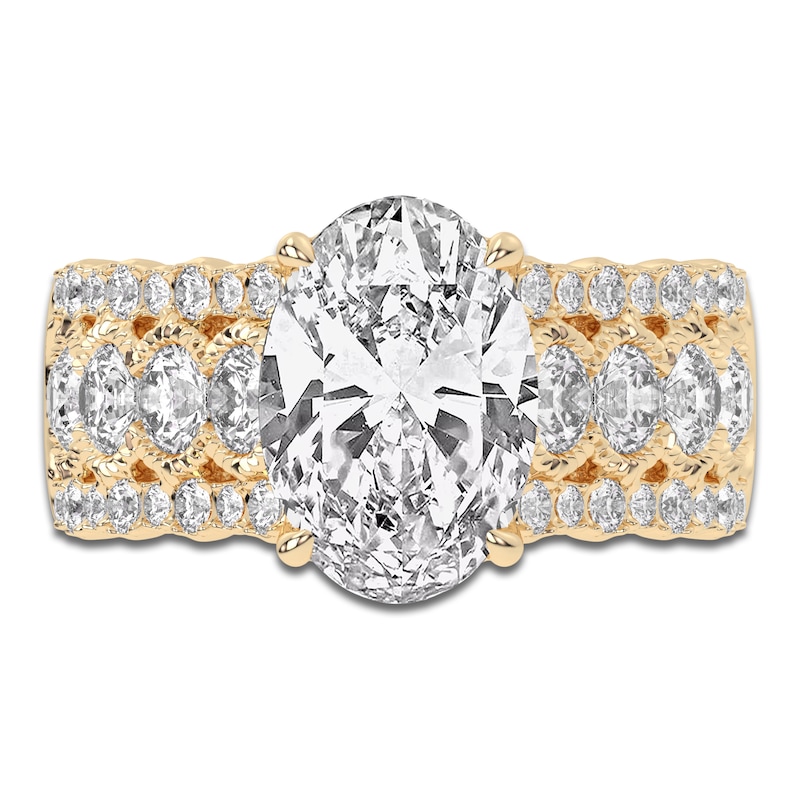 Main Image 3 of Created By Jared Studio Lab-Created Oval-Cut Diamond Engagement Ring 4-3/4 ct tw 14K Yellow Gold