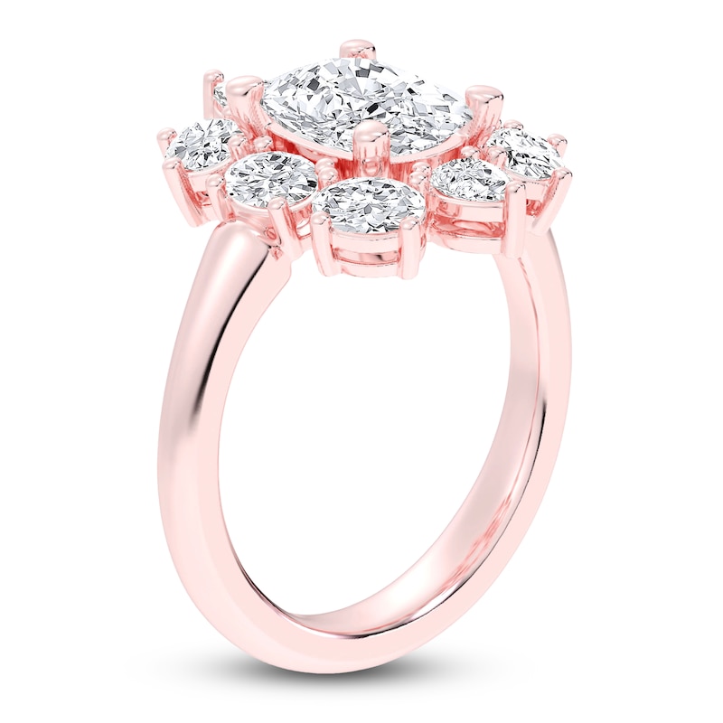 Main Image 2 of Created By Jared Studio Lab-Created Cushion-Cut Diamond Halo Engagement Ring 3-3/8 ct tw 14K Rose Gold