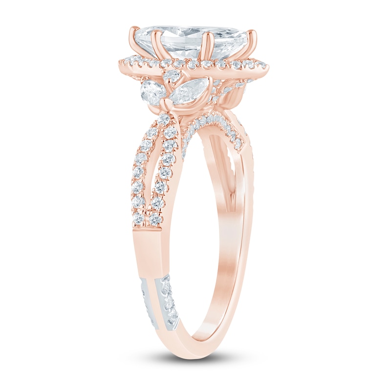 Pnina Tornai Couture Marquise-Cut Halo Engagement Ring 1-5/8 ct tw 18K Rose Gold