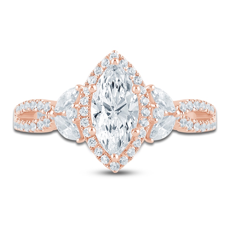 Pnina Tornai Couture Marquise-Cut Halo Engagement Ring 1-5/8 ct tw 18K Rose Gold