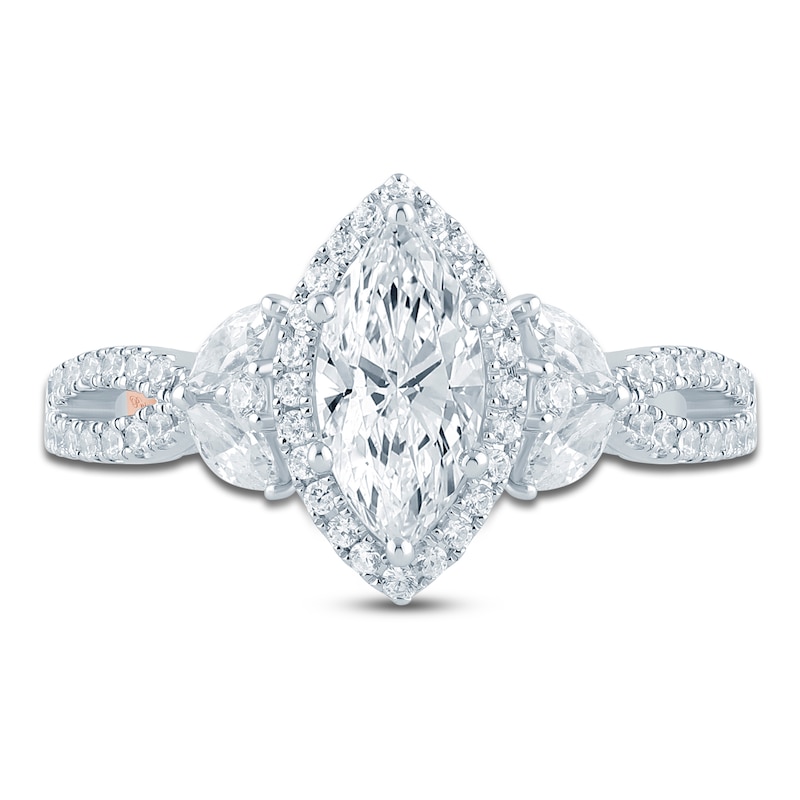 Pnina Tornai Couture Marquise-Cut Halo Engagement Ring 1-5/8 ct tw 18K White Gold