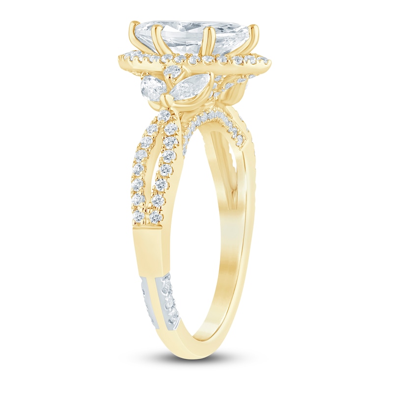 Pnina Tornai Couture Marquise-Cut Halo Engagement Ring 1-5/8 ct tw 18K Yellow Gold