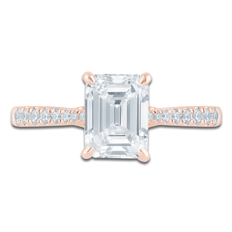 Pnina Tornai Couture Emerald-Cut Diamond Engagement Ring 2-1/4 ct tw 18K Rose Gold