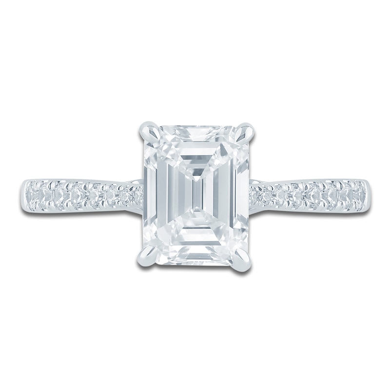 Pnina Tornai Couture Emerald-Cut Diamond Engagement Ring 2-1/4 ct tw 18K White Gold