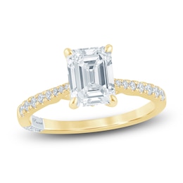 Pnina Tornai Couture Emerald-Cut Diamond Engagement Ring 2-1/4 ct tw 18K Yellow Gold