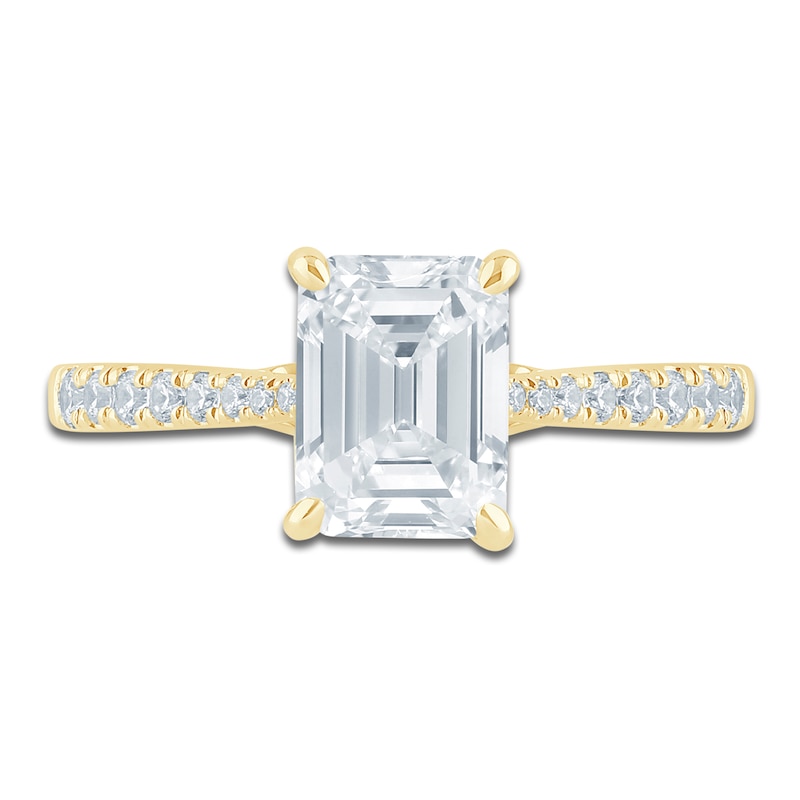 Pnina Tornai Couture Emerald-Cut Diamond Engagement Ring 2-1/4 ct tw 18K Yellow Gold