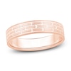 Thumbnail Image 1 of Men's Brushed Brick Pattern Wedding Band 14K Rose Gold 4.9mm