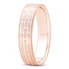 Thumbnail Image 2 of Men's Brushed Brick Pattern Wedding Band 14K Rose Gold 4.9mm